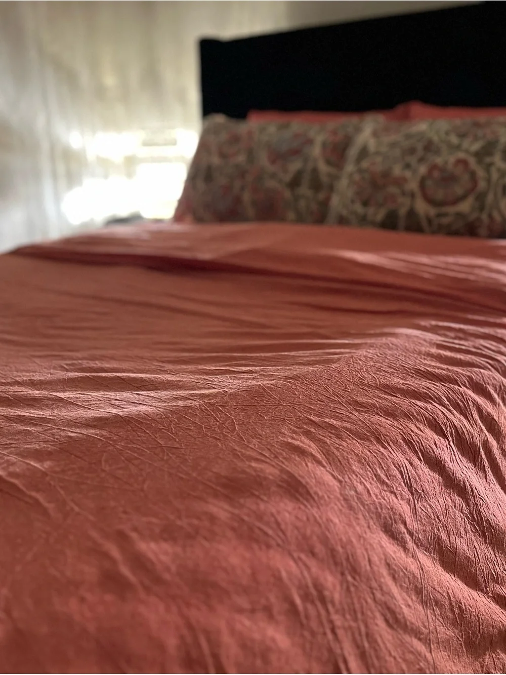 Coral Cotton Duvet Cover Set - Unbranded